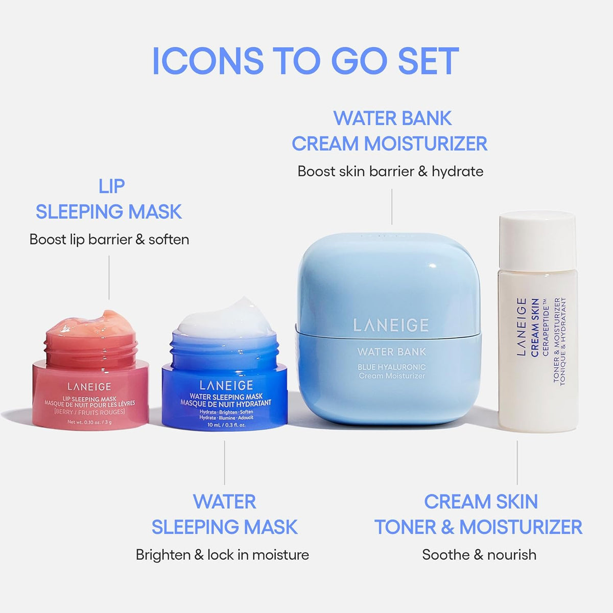 LANEIGE Water Bank Blue Hyaluronic Cream Moisturizer: Hydrating Korean Face Cream with Squalane & Ceramide for Skin Barrier Support, Dermatologist-Tested