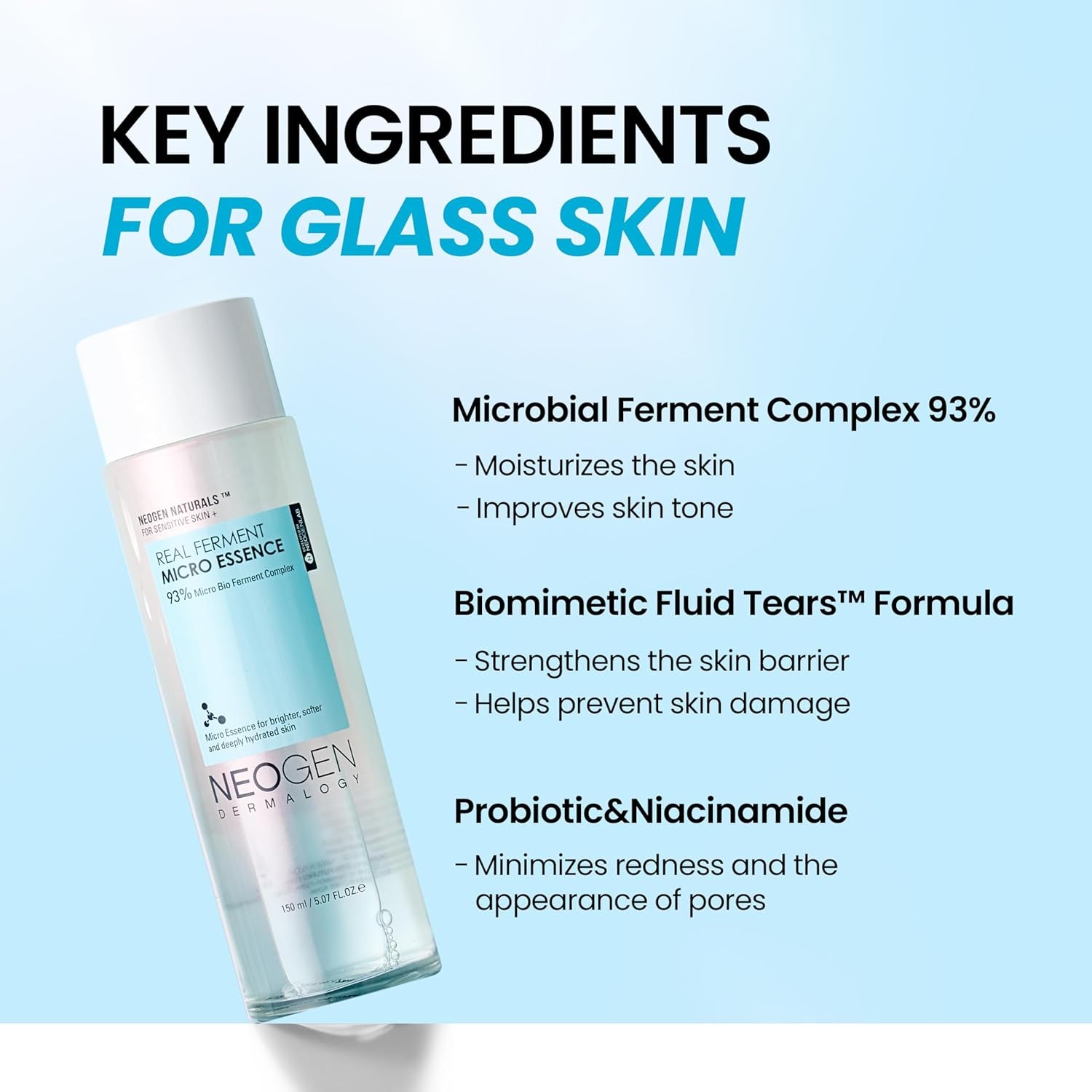 NEOGEN Dermalogy Real Ferment Micro Essence, 5.07 Oz (150Ml)